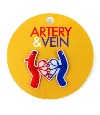 I Heart Guts Artery & Vein Lapel Pin - Life's Bloody Great