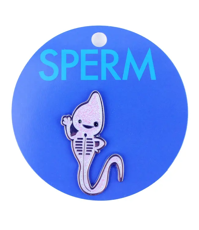 I Heart Guts Sperm Sparkly Enamel Pin