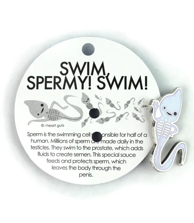 I Heart Guts Sperm Sparkly Enamel Pin