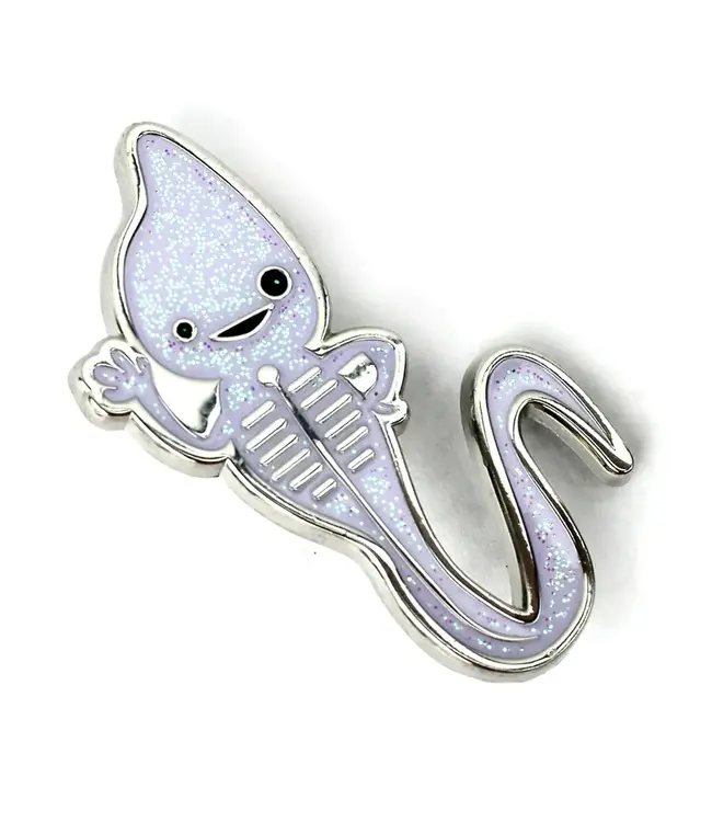 I Heart Guts Sperm Sparkly Enamel Pin