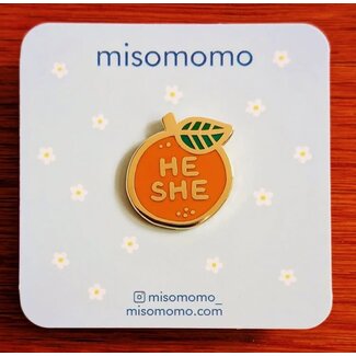 Misomomo Pronoun Orange Pin He/She