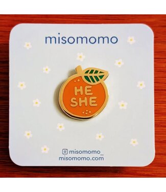 Misomomo Pronoun Orange Pin He/She