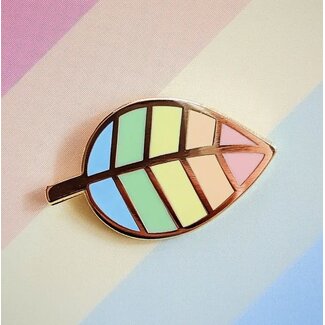 Misomomo Rainbow leaf Pride Pin