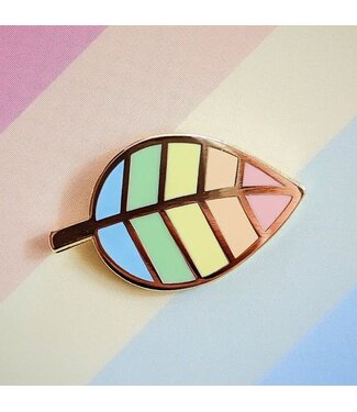 Misomomo Rainbow leaf Pride Pin