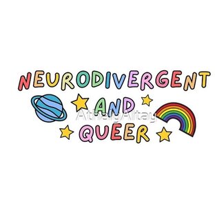 Redbubble Neurodivergent and Queer Rainbow Vinyl Sticker