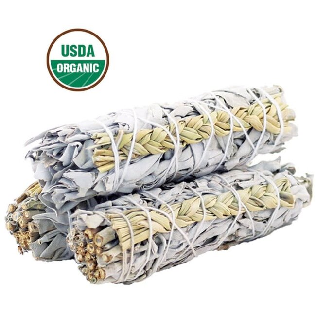 4" Sweet Grass and White Sage Stick