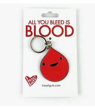 I Heart Guts Blood Drop Enamel Keychain
