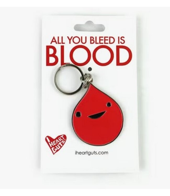I Heart Guts Blood Drop Enamel Keychain