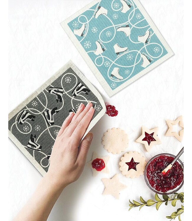 Ice Skates Dishcloths