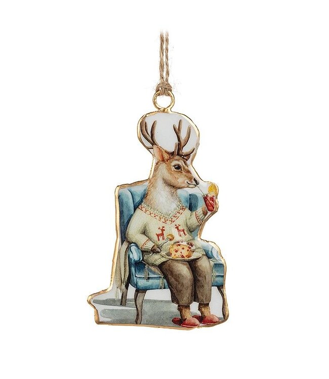 Deer in Chair Ornament
