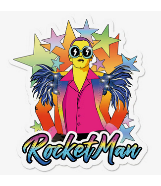 Bite Your Granny Rocket Man Vinyl Sticker