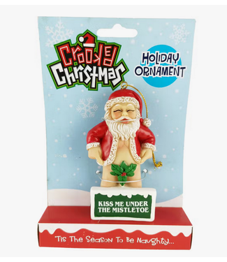 Island Dogs Crooked Christmas Ornament- Kiss me Under the Mistletoe