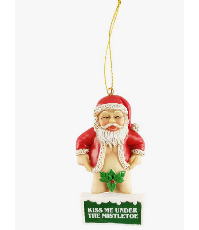 Crooked Christmas Ornament- Kiss me Under the Mistletoe