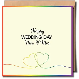 Sent With Pride Happy Wedding Day Mrs & Mrs Greeting Card