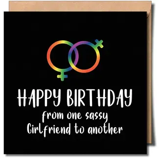 Sent With Pride Happy Birthday Sassy Girlfriend Lesbian Greeting Card