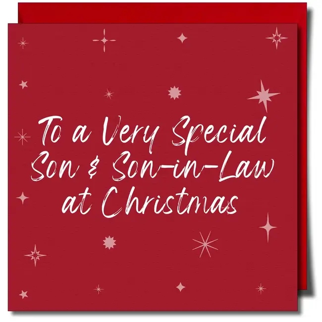 To a Very Special Son & Son In Law at Christmas Card