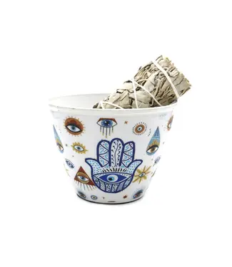 Designs by Deekay Inc. Hamsa Hand Metal Smudge Bowl 4"