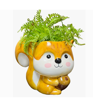 Streamline Ceramic Squirrel Planter