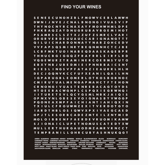 Streamline Find Your Wine Word Search Puzzle Poster