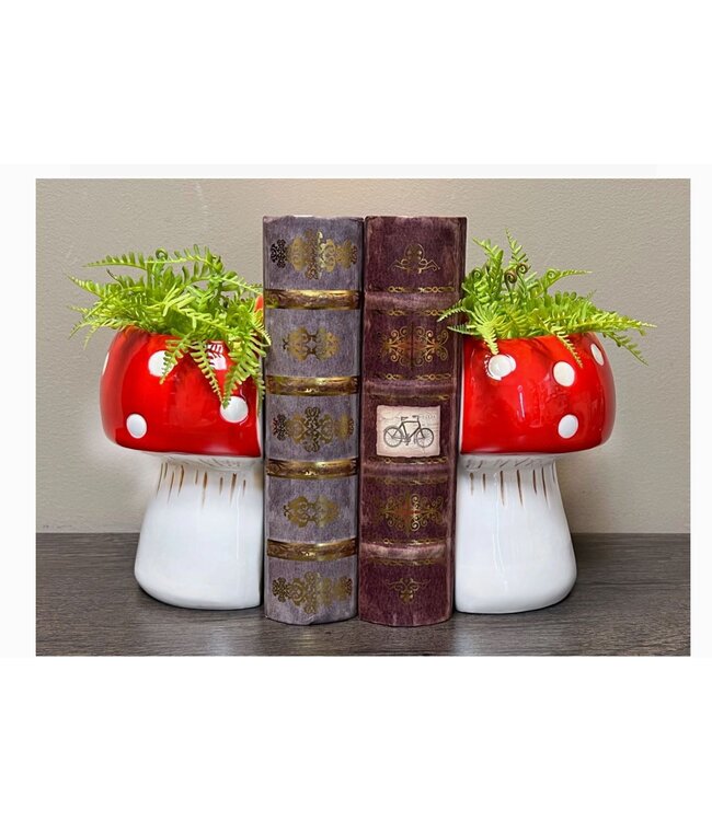Mushroom Bookend Planters