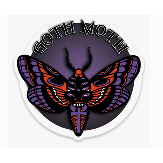 Bite Your Granny Goth Moth Vinyl Sticker