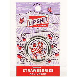 Blue Q Lip Shit Strawberry Cream Lip Balm