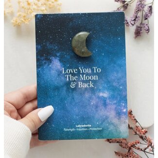 Something Different Moon & Back Labradorite Crystal Moon Greeting Card
