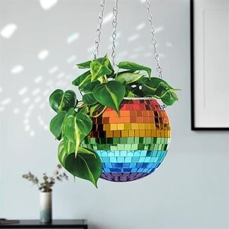 Jabco Disco Ball Hanging Planter- Rainbow