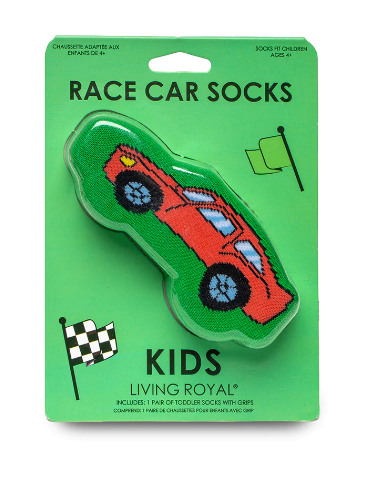 3D Race Car Socks - Ziya Blue