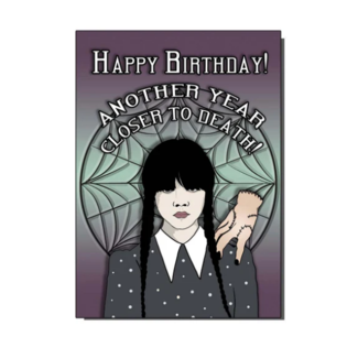 Bite Your Granny Wednesday Addams Birthday Card