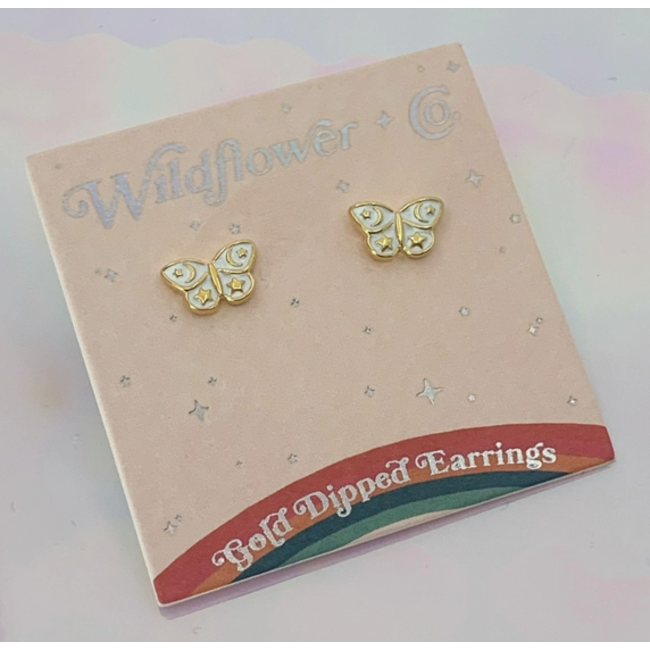 Butterfly Stud Earrings - Gold Plated