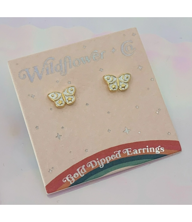 Butterfly Stud Earrings - Gold Plated