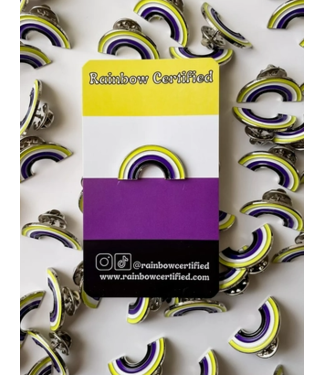 Rainbow Certified Non Binary Pride LGBTQ+ Rainbow Pin