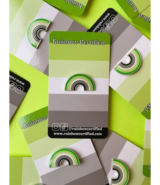 Aromantic LGBTQ+ Rainbow Pin