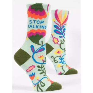 Blue Q Stop Talking Womens Crew Socks