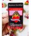 Rainbow Certified Flaming Heart Pronoun Pin- She/Her