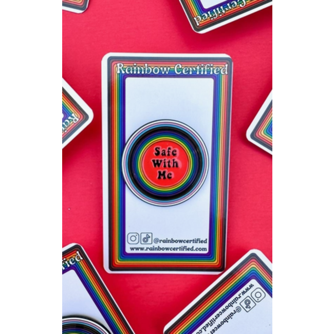 Safe With Me LGBTQIA+ Pin