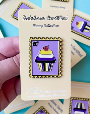 Non-Binary Cupcake Pin