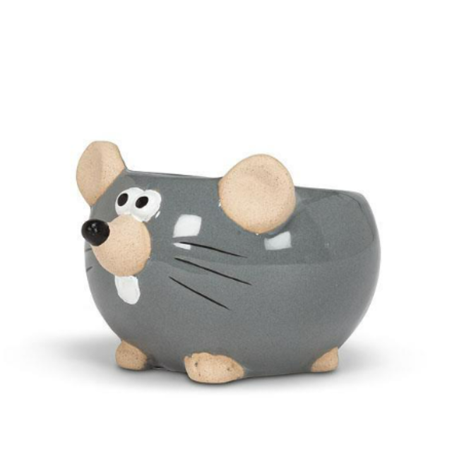 Mini Mouse Planter-Grey-2"H