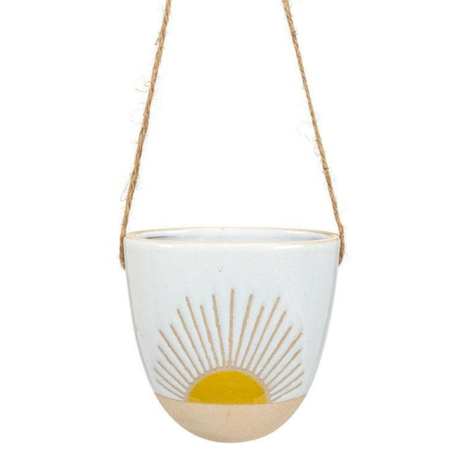 Hanging Planter With Sun-5"H
