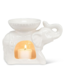 White Ornate Elephant Oil Burner