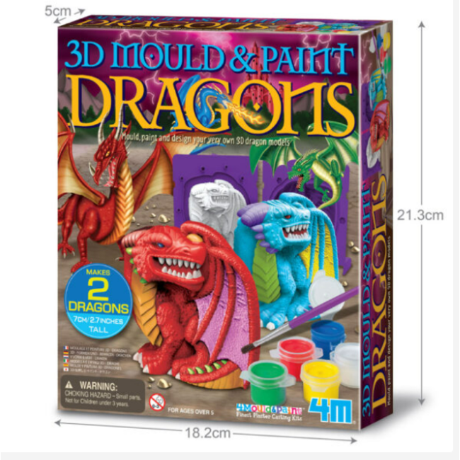 3D Mould & Paint- Dragons