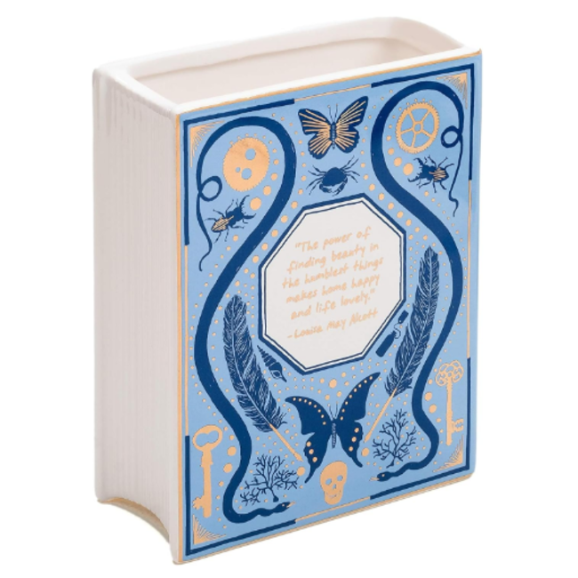 Bibliophile Ceramic Vase: Book Lover's Delight