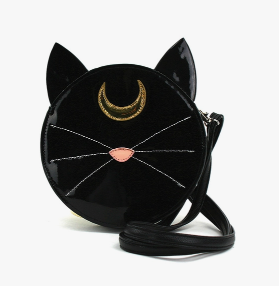 Mystical Black Cat Face Crossbody Bag