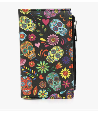 Comeco Inc. Floral Sugar Skull Head Wallet