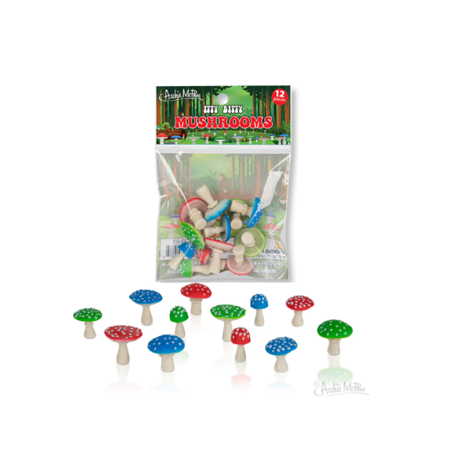 Itty Bitty Mushrooms - Bag of 12: Miniature Fungi Collection