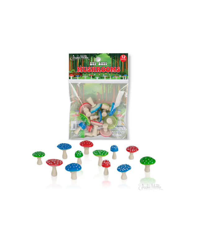 Itty Bitty Mushrooms - Bag of 12: Miniature Fungi Collection