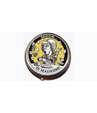 Unemployed Philosophers Guild Mad Hatter "Meds or Madness" Pill Box