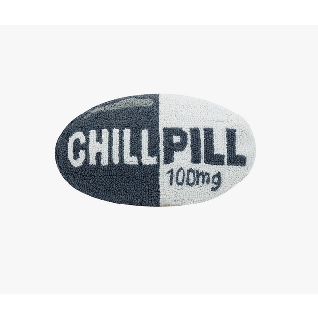 Chill Pill Dark Grey Hook Pillow: Stylish 9x16" Lumbar Accent