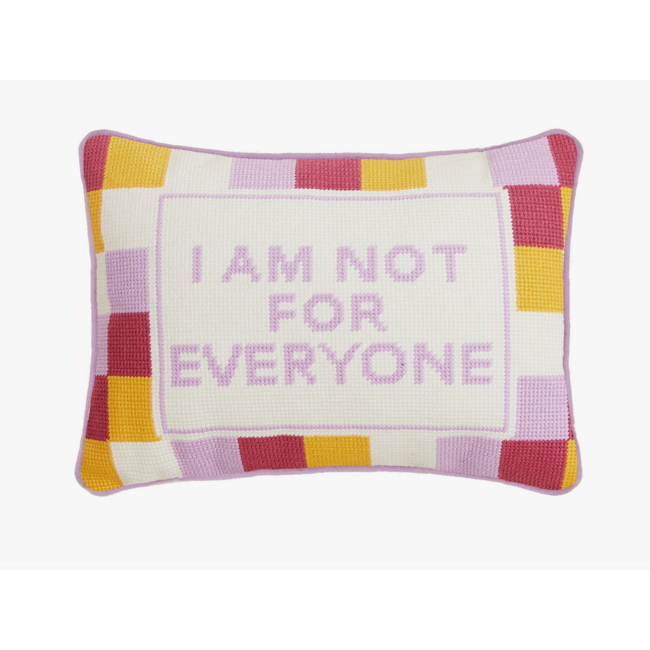 Not For Everyone Embroidered Needlepoint Pillow: Uniquely Bold Statement Piece